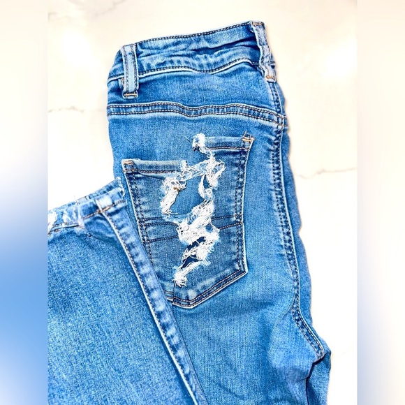 American Eagle “Easy Breezy Blue” high-waisted skinny jeans/Jegging size:0 - Picture 2 of 8